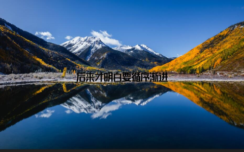 后来才明白要循序渐进