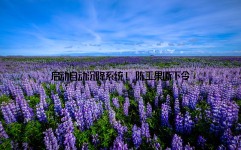 启动自动沉降系统! 陈工果断下令