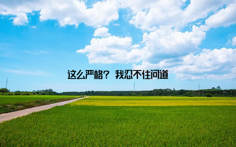 这么严格? 我忍不住问道