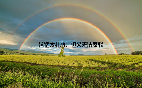 这话太扎心, 但又无法反驳