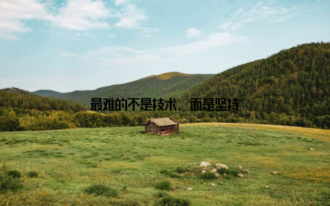 最难的不是技术, 而是坚持