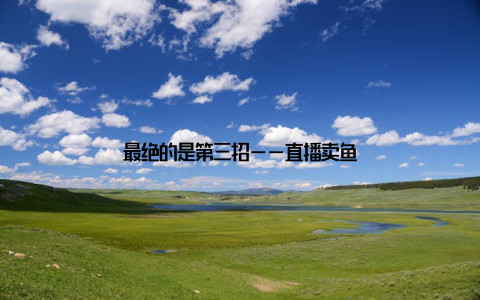 最绝的是第三招——直播卖鱼