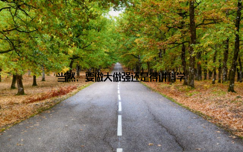 当然, 要做大做强还是得讲科学