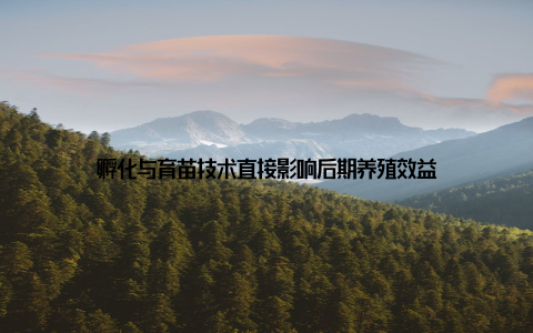 孵化与育苗技术直接影响后期养殖效益