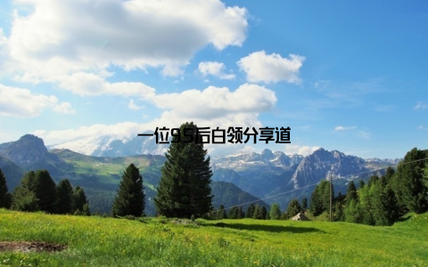 一位95后白领分享道