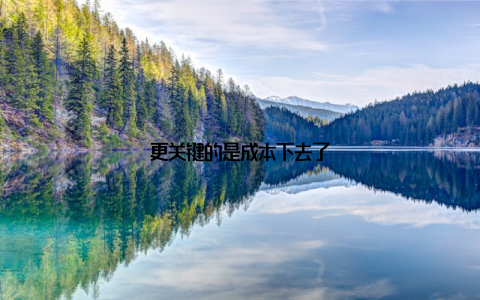 更关键的是成本下去了